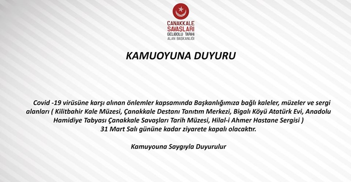 31 Mart’ta kadar kapalılar