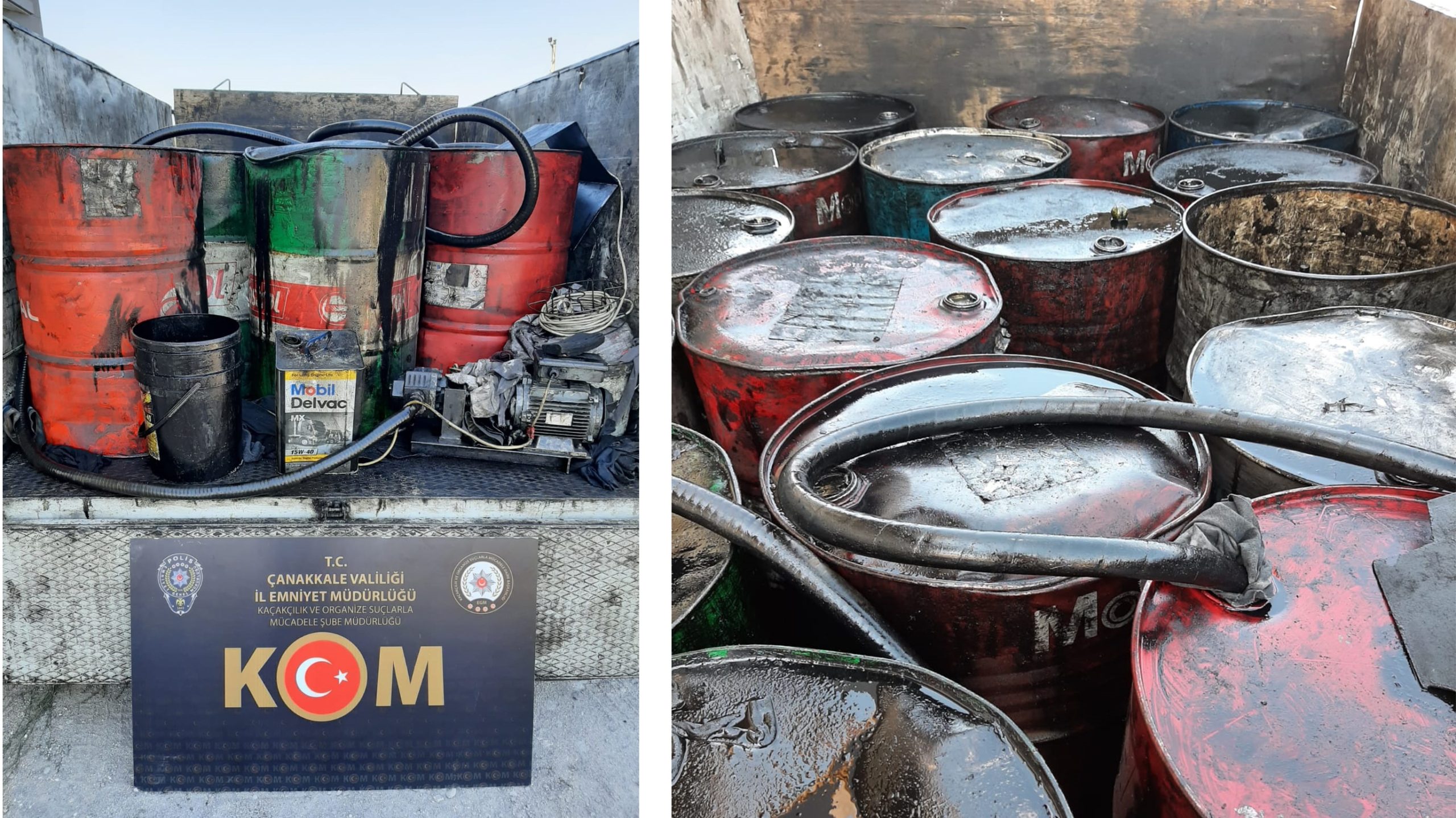 2 bin 520 litre atık yağ ele geçirildi