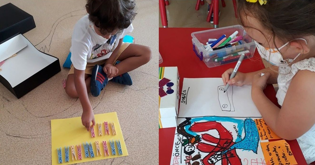 Minik öğrenciler matematik öğreniyor