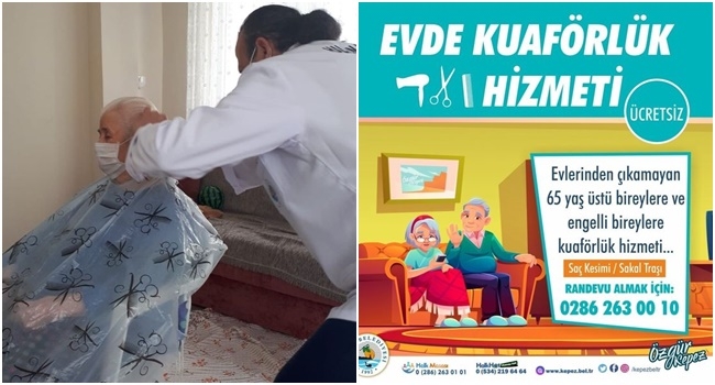 Evde kuaförlük hizmeti devam ediyor