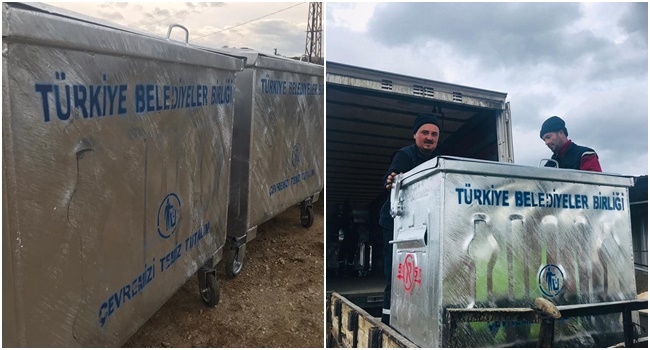 Terzialan Belediyesine çöp konteyneri desteği