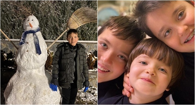 Turan ve oğullarının kar keyfi