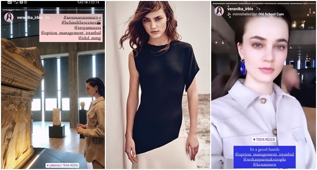 Ünlü model Troya Müzesinde