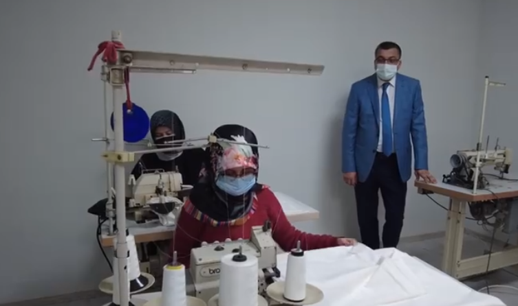 Tekstil atölyesinde üretime başlandı (videolu haber)