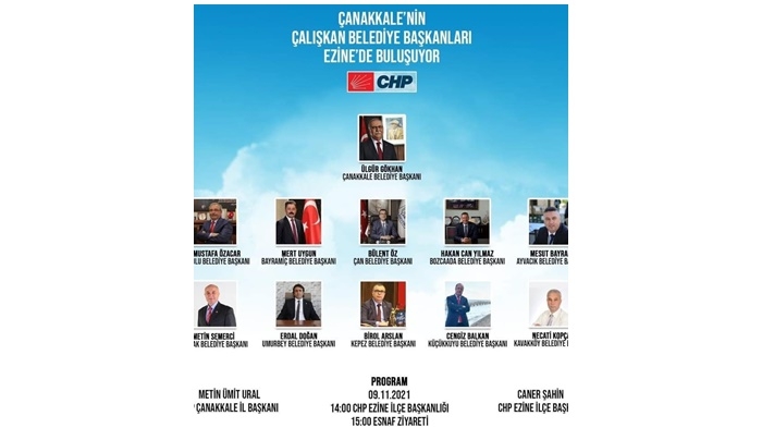 CHP’li Belediye Başkanları Ezine’de toplanıyor