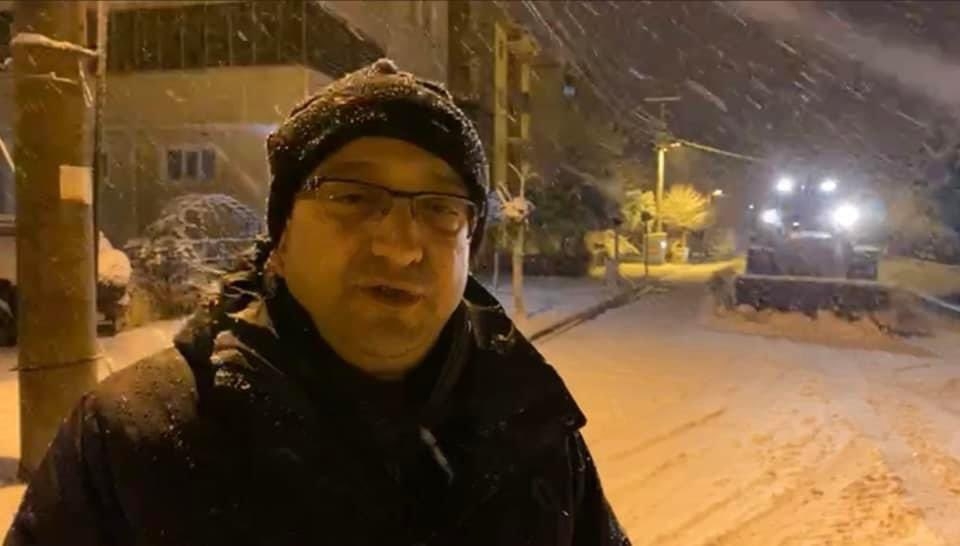 Kar temizleme faaliyetine katıldı