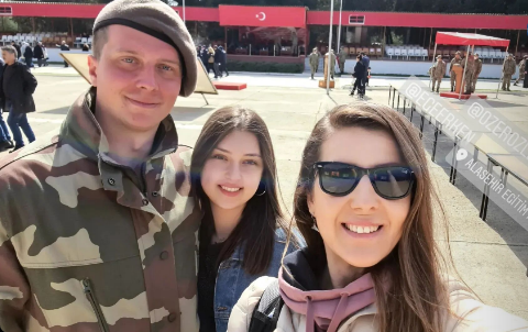 Oğlunun terhis törenine gitti