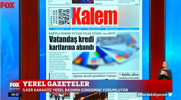 Gazetemiz manşeti FOX TV'de (Video)