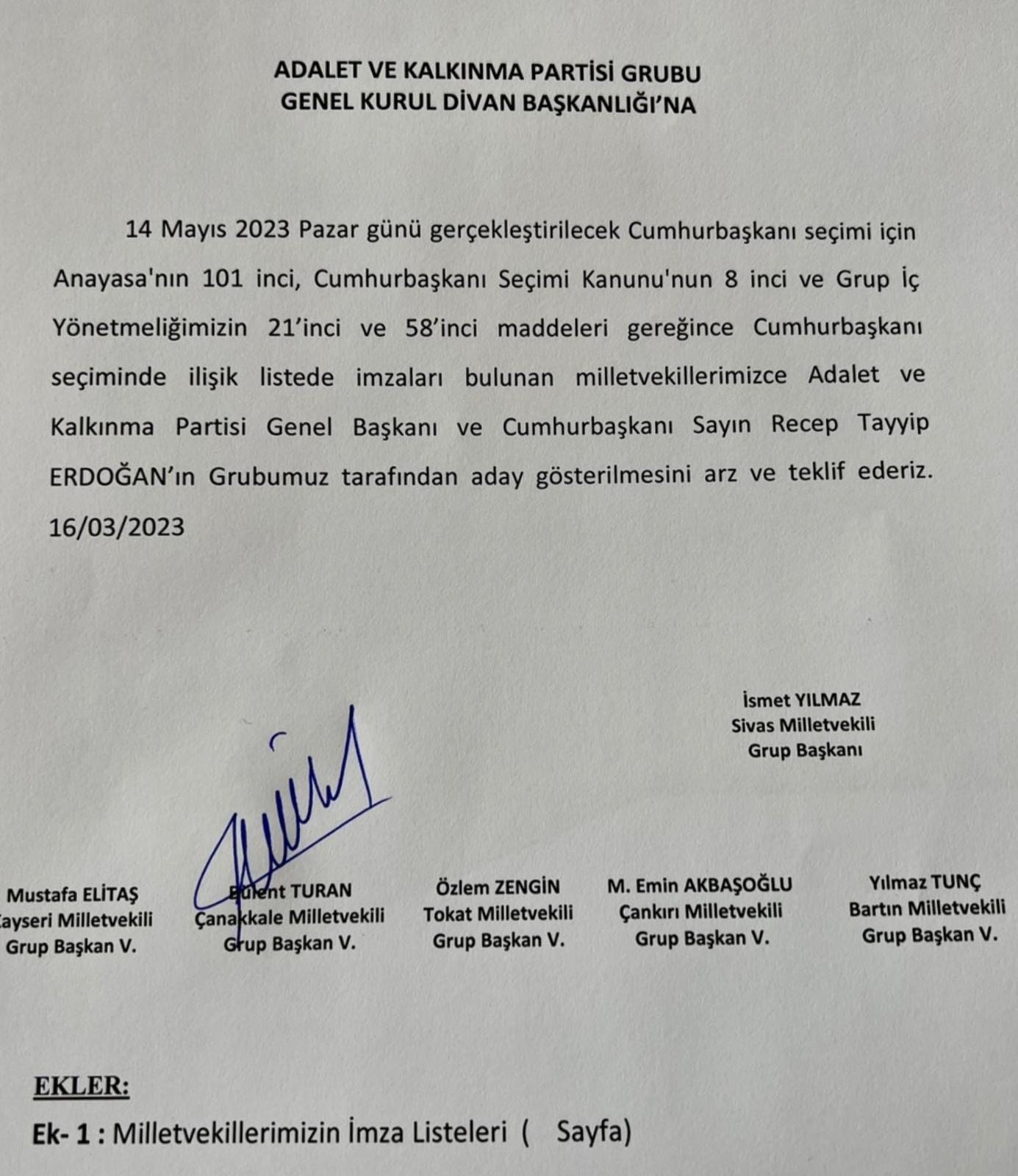İlk İmza Bülent Turan’dan