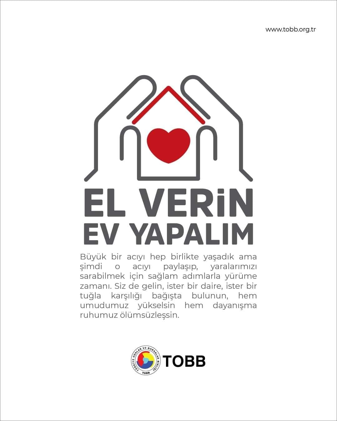TOBB, 1 MİLYAR LİRA DESTEKLE DEPREM BÖLGESİ İÇİN KONUT SEFERBERLİĞİ BAŞLATTI