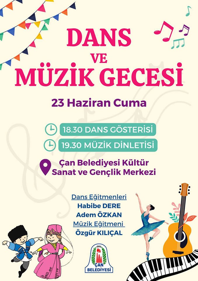 Çan’da Dans ve Müzik gecesi