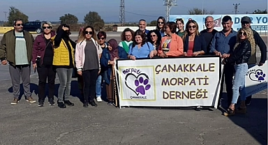 Morpati'de sokak hayvanları için yürüyüşe katıldı (videolu)