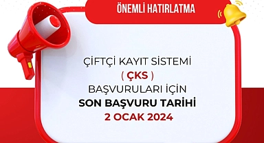 Çiftçilere ÇKS kaydı için son gün uyarısı