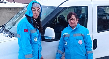 Çan'da soğuk hava hizmete engel olamadı