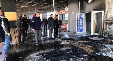 Başkan Arslan yangını yerinde inceledi