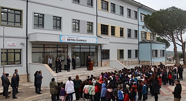 Geyiklide yeni ilkokulda ilk ders zili çaldı