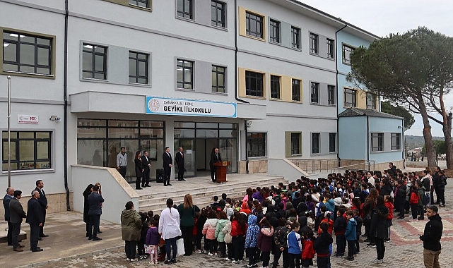 Geyiklide yeni ilkokulda ilk ders zili çaldı