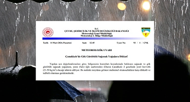 Çanakkale'ye sağanak yağış uyarısı