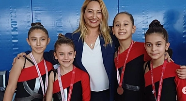 Cimnastik yarışmasına Belediyespor sporcuları damga vurdu