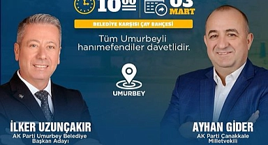 Umurbey Belediye Başkan Adayı İlker Uzunçakır, hanımefendilerle buluşma programı düzenliyor
