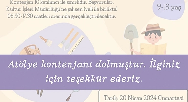 Atölye kontenjanı 2. Gününde doldu