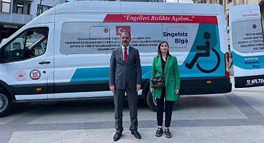 Biga Kaymakamı Erdinç Dolu, engelli vatandaşların ulaşımını kolaylaştıracak proje için Japonya Büyükelçiliği'ne teşekkür etti