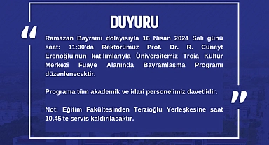 ÇOMÜ’de bayramlaşma töreni duyurusu