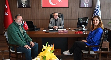 İSKİ Şube Müdürü Hülya Uygun, Belediye Başkanı Alper Şen'i ziyaret etti