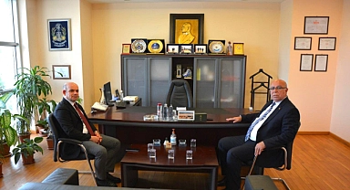Kaymakam Nebioğlu, Çanakkale Ticaret Borsası Başkanı Deniz'i ziyaret etti