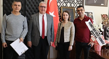 Mehmet Akif Ersoy İlkokulu heyeti, Başkan Hasan Cem Atılgan'ı ziyaret etti