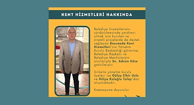 Adnan Köse, ‘’Bozcaada Kent Hizmetleri Yönetim Kurulu Başkanı’’ seçildi