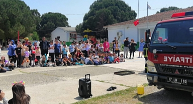 Biga'da yangın söndürme eğitimi