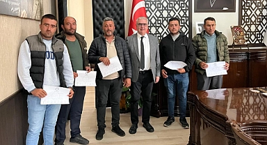 Gedik Muhtarı ve Azalarından Başkan Atılgan'a hayırlı olsun ziyareti