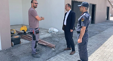 Kaymakam Dolu, Ağaköy Jandarma karakolu inşaatını inceledi