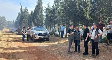 Bayramiç'te tarım arazisinde başlayan yangın söndürüldü