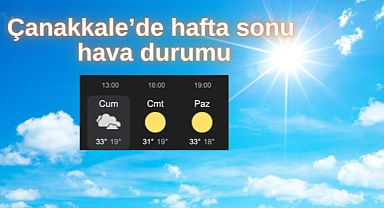 Çanakkale’de hafta sonu hava durumu