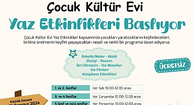Çocuk Kültür Evi’nde yaz etkinlikleri