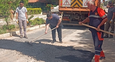 Geyikli'de Sahil Caddesi yol çalışması