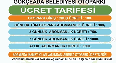 Gökçeada’da otopark hizmeti