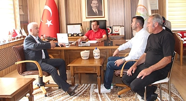 Güneşhan, Gökçeada Belediye Başkanı Bülent Ecevit Atalay'ı ziyaret etti