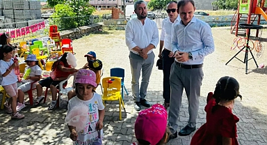 Kaymakam Sak ve ilçe milli eğitim müdürü anaokulu etkinliğinde