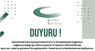 Kent Konseyi Genel Kurulu 27 Haziran’da