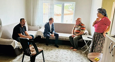 Sak, Gülpınar köyü'nde gaziler Ahmet Uçar ve Necmi Bozeli'yi ziyaret etti