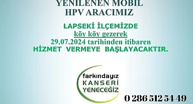 Çanakkale İl Sağlık Müdürlüğü'nden yeni HPV mobil aracı hizmeti