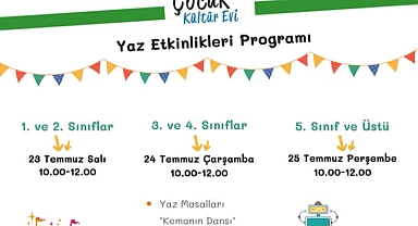 Çocuk Kültür Evi yaz etkinlikleri devam ediyor