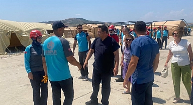 Gelibolu Şehit Koray Onay Devlet Hastanesi'nden UMKE Seyyar Sahra Hastanesi ziyareti