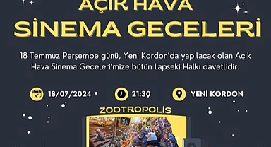 Lapseki Belediyesi'nden açık hava sinema etkinliği
