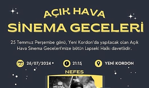 Lapseki Belediyesi'nden açık hava sinema etkinliği