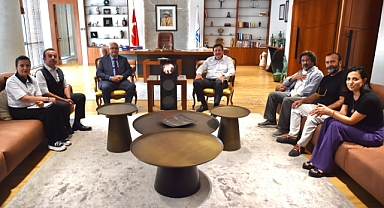 Başkan Erkek ziyaretçilerini ağırladı