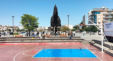 Çağlar Kaynak Basketbol Sahası bakımdan geçiriliyor